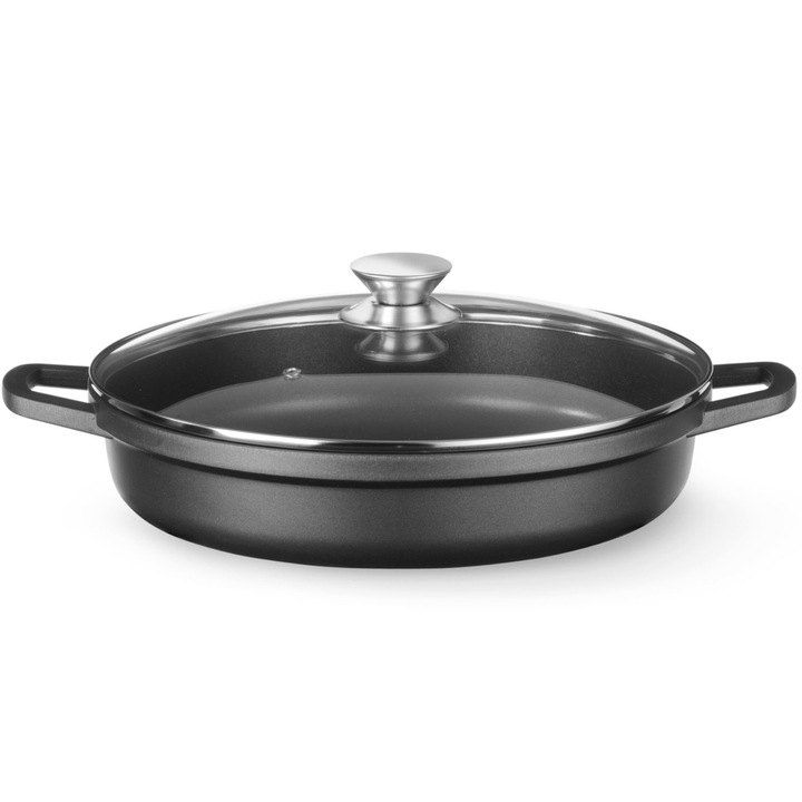 Тенджера с капак Hendi, алуминий, 4.3L, 425x332x70mm, черна, устойчива на температури до 250°C