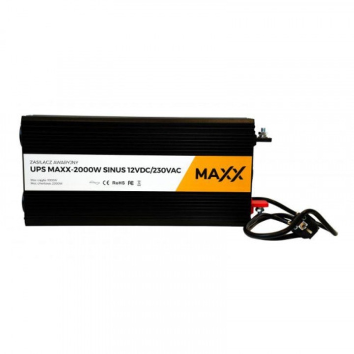 Invertor UPS Maxx 2000W, 1000W continuu, 230V AC, 12V DC, sinusoidal