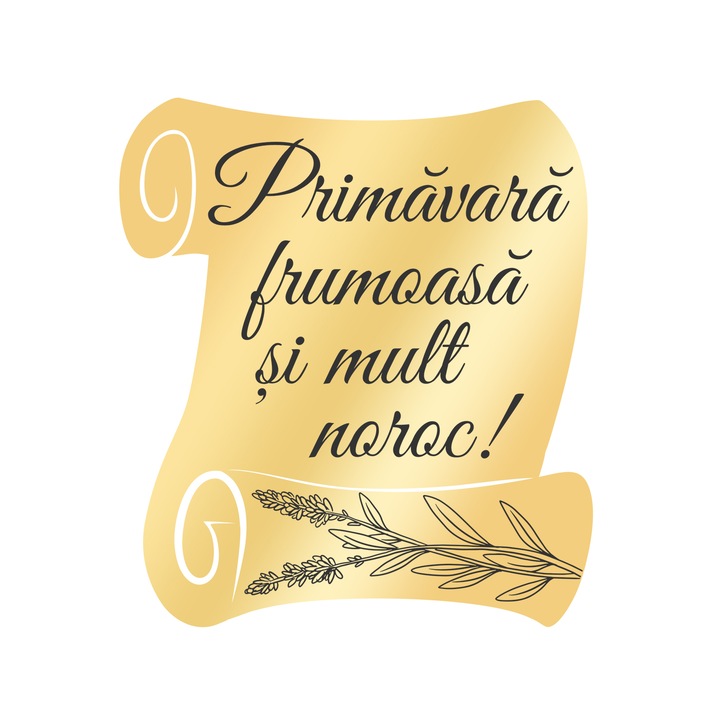 Martisor Brosa Inox Placat Aur 18K Scrisoare Urare Lavanda