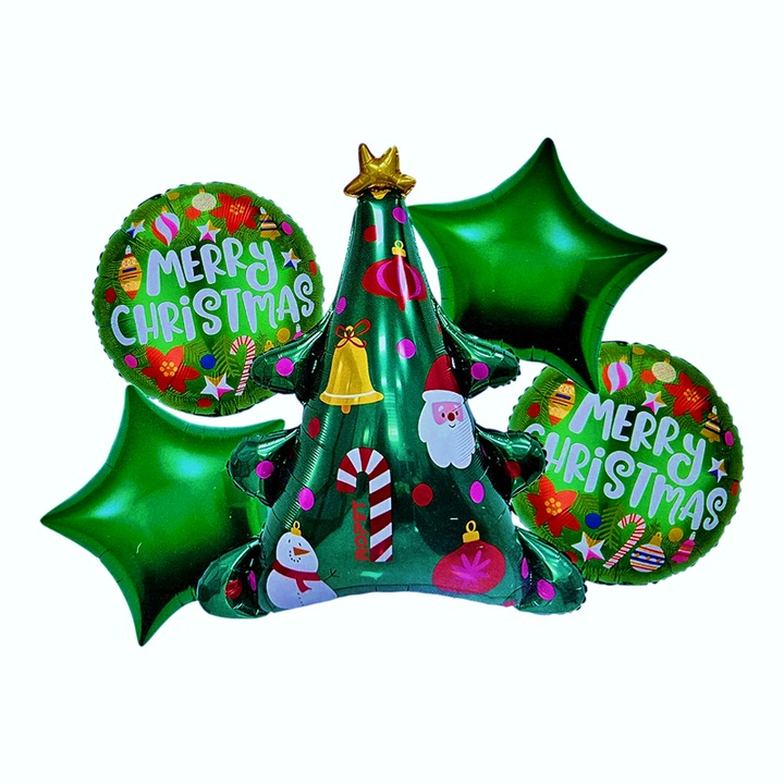 Set 5 Baloane Ropet, model de Craciun, 45x100cm