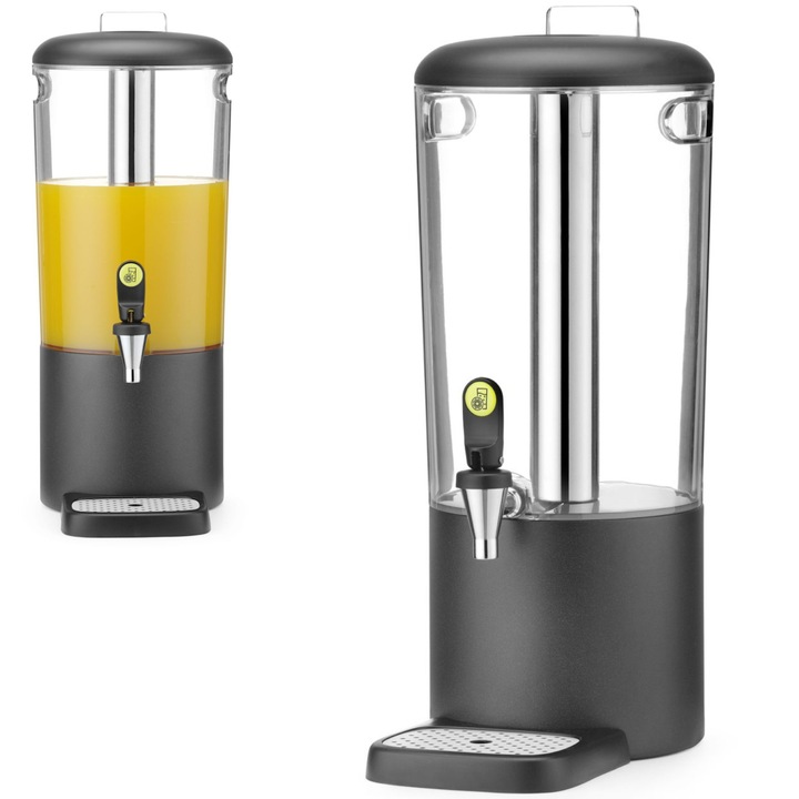 Dozator bauturi HENDI, 8L, negru, cu tub de racire detasabil si tava de scurgere