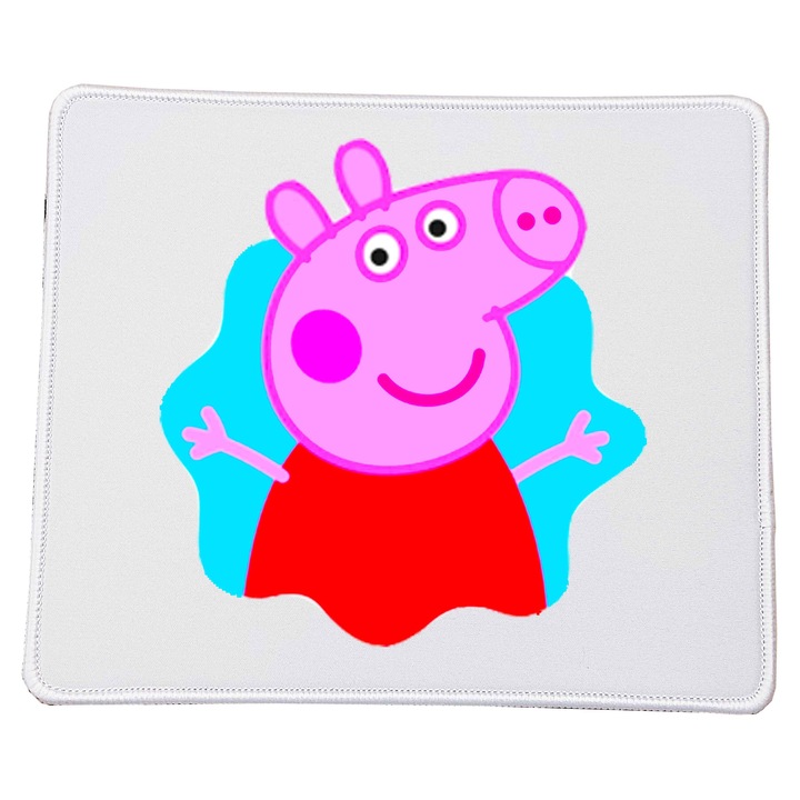 Mousepad Peppa Pig, rectangular, 23x20cm, material durabil, design colorat