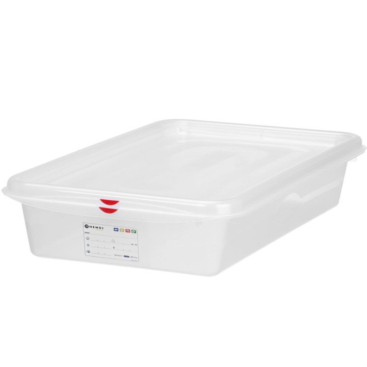 GN 2/3 élelmiszertároló, Hendi, 9L, átlátszó, 354x325x100mm