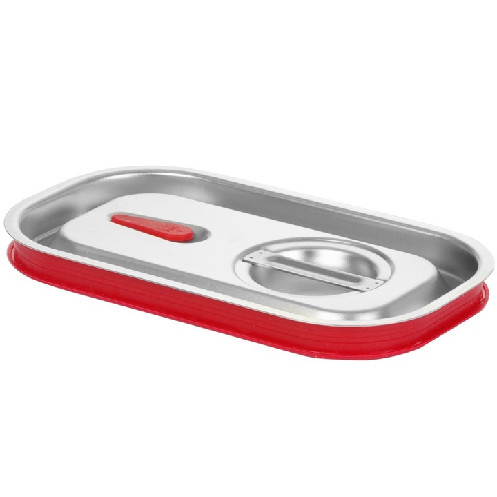 Capac cu garnitura pentru recipiente GN 1/4 Hendi, 265x162mm, din inox, potrivit pentru masina de spalat vase