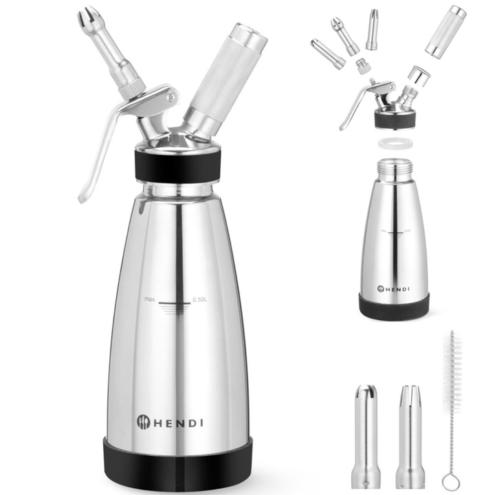Sifon pentru sosuri calde si reci, 3 capete, inox, 0.5L, 95x275mm