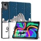 Etui pentru tableta Alogy Book Cover Case, 11" si 10.95", multicolor, cu functie Sleep/Wake Up, set cu sticla si stylus