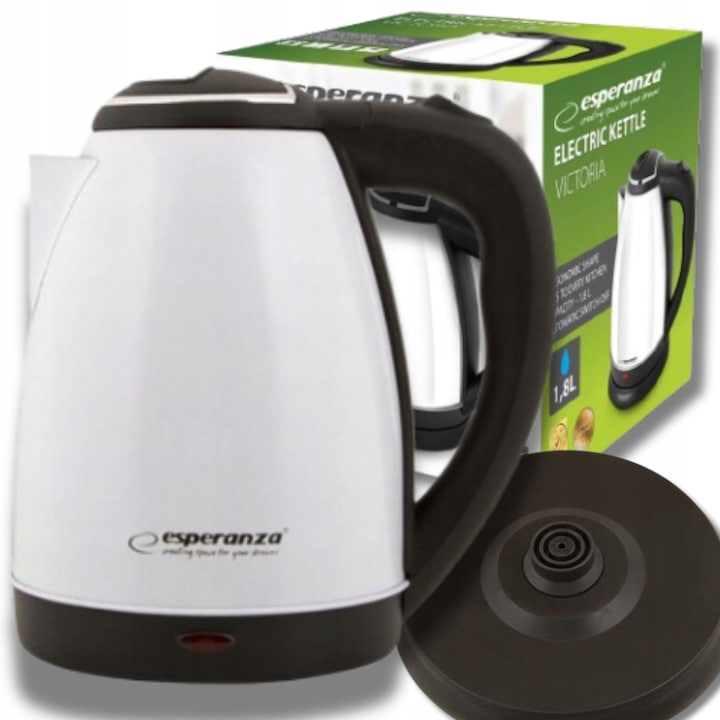 Ceainic Electric Hoffen 2200W, 1.7L, Negru, Filtru Detasabil, Baza Rotativa 360