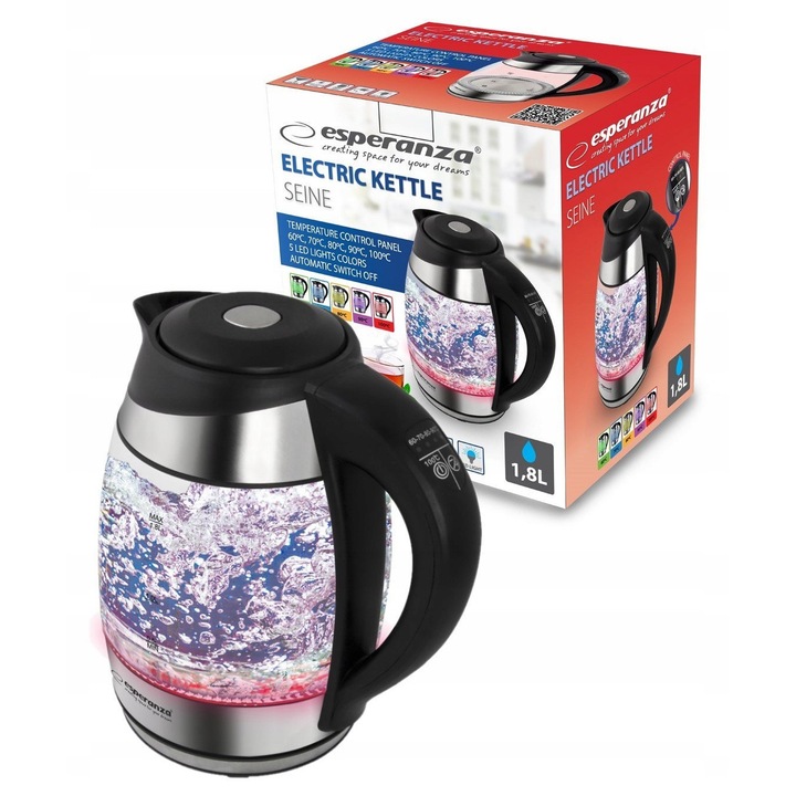 Fierbator electric 1.8L, 2200W, LED, control temperatura