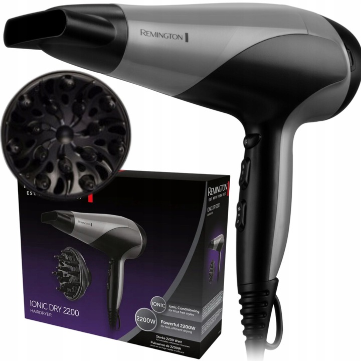 Сешоар Remington с йонизация, 2200W, за къдрава и нормална коса