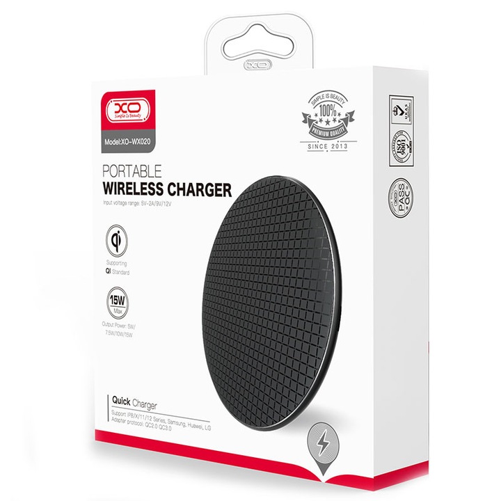 Încărcător Wireless, XO, WX020, Universale, 15W, Negru