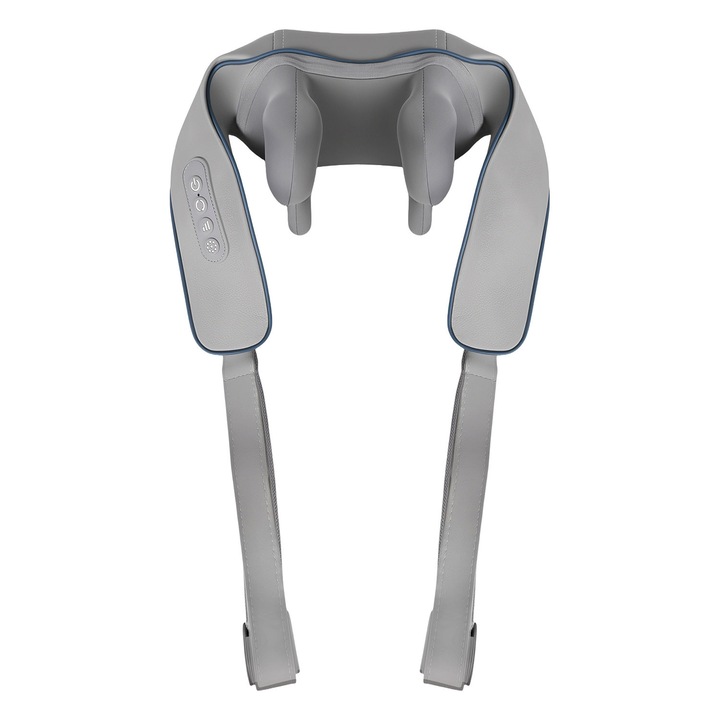 Vezeték nélküli Shiatsu masszírozó, 3 mód, fűtés funkció, 27x53cm