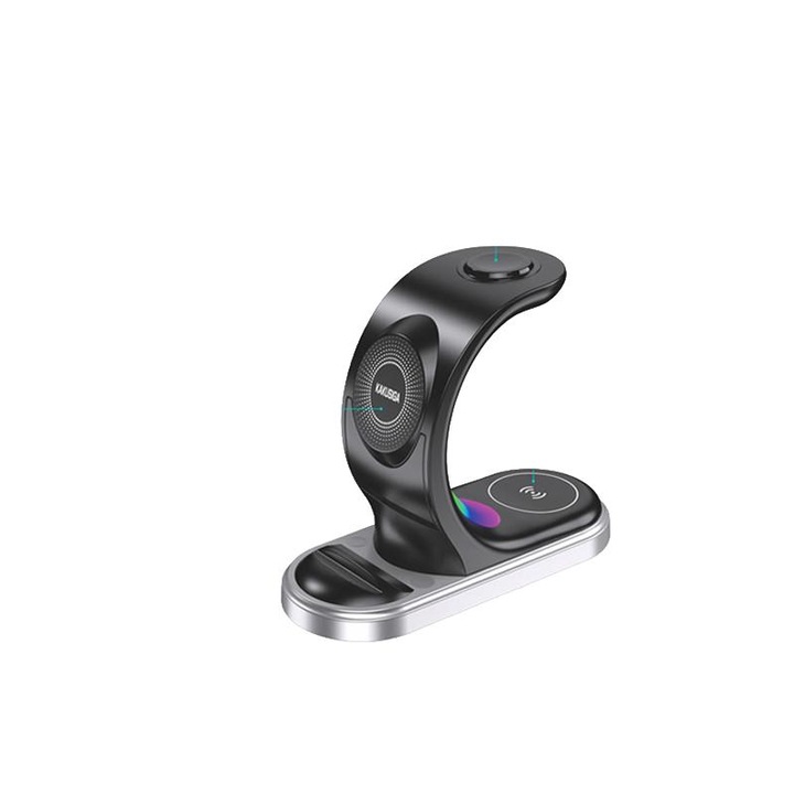 Încărcător Wireless Maxcell, 15W, Fast Charging, Tip Stand, Negru