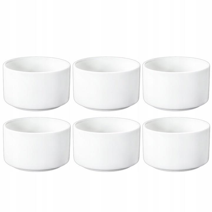 Set 6 Boluri Portelan Alb 180ml, Diametru 8.1cm, Wilmax