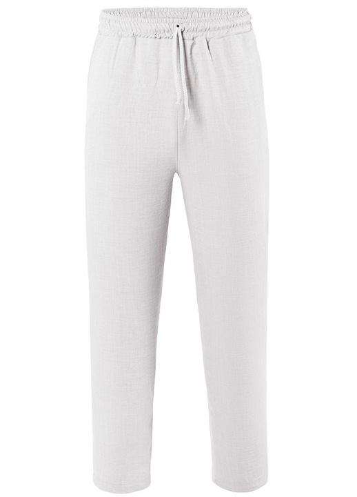 Férfi nadrág, Axon, gumis derék, poliészter, Fehér