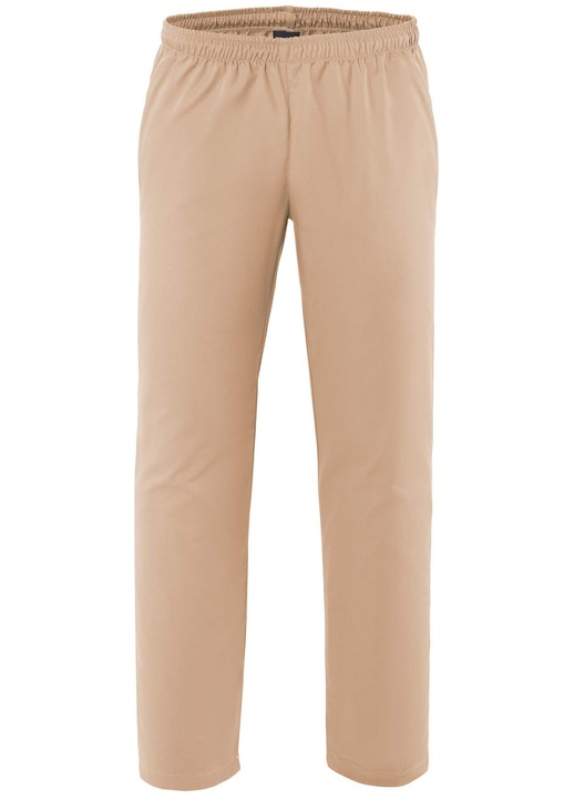 Férfi nadrág Axon, bézs, gumis derék, 2 zseb, 65% poliészter, 35% pamut