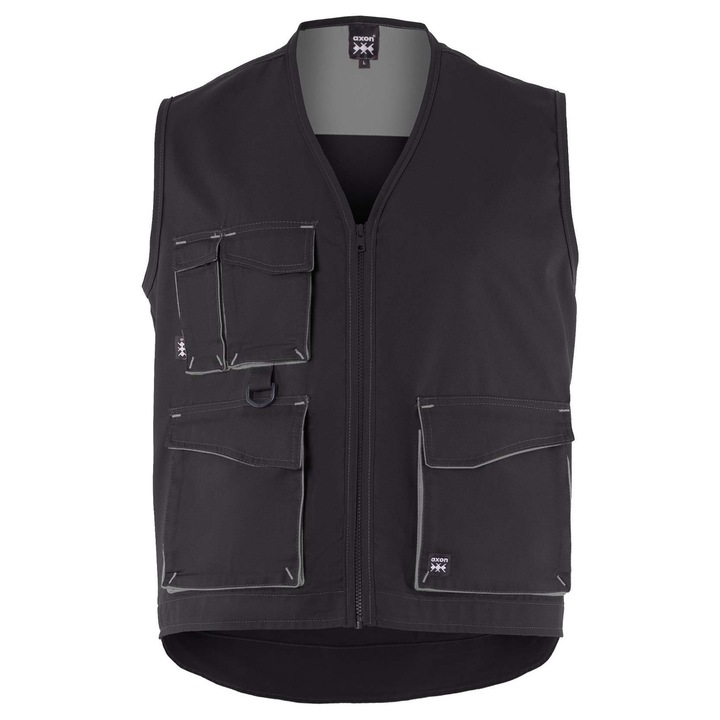Vesta de lucru, Axon, Negru, Poliester/Bumbac, L