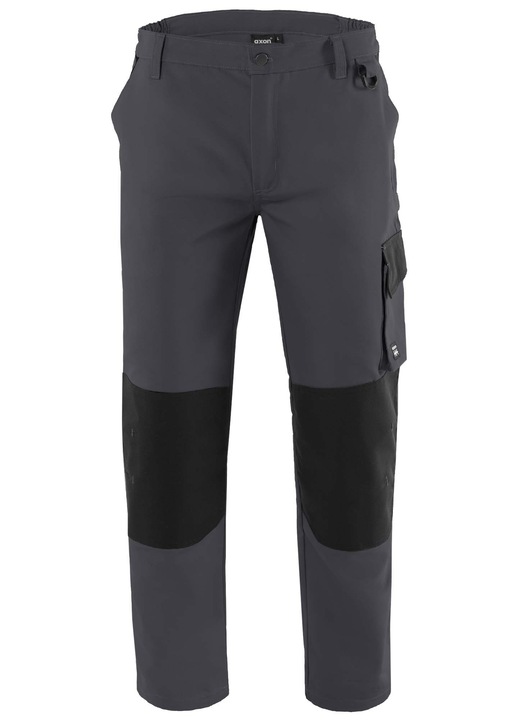 Pantaloni de lucru Axon, gri, bicolor, cu buzunare multiple, din poliester