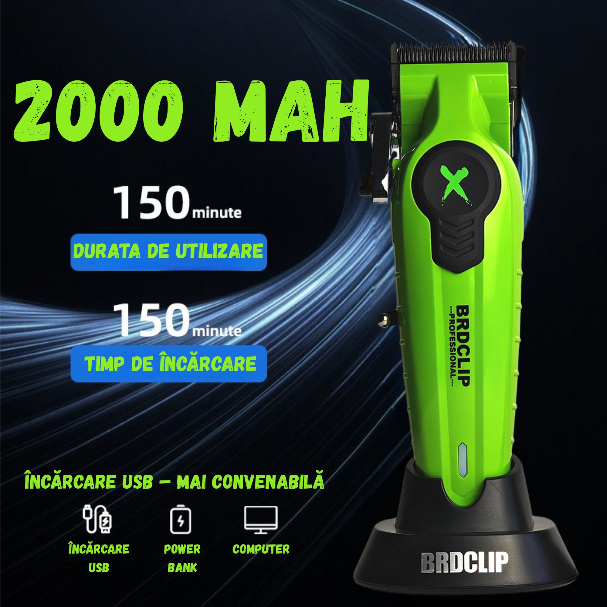 Trimmer Profesional BIRAI BRDPRO 2, Rezistent La Apa, Autonomie Lunga ...