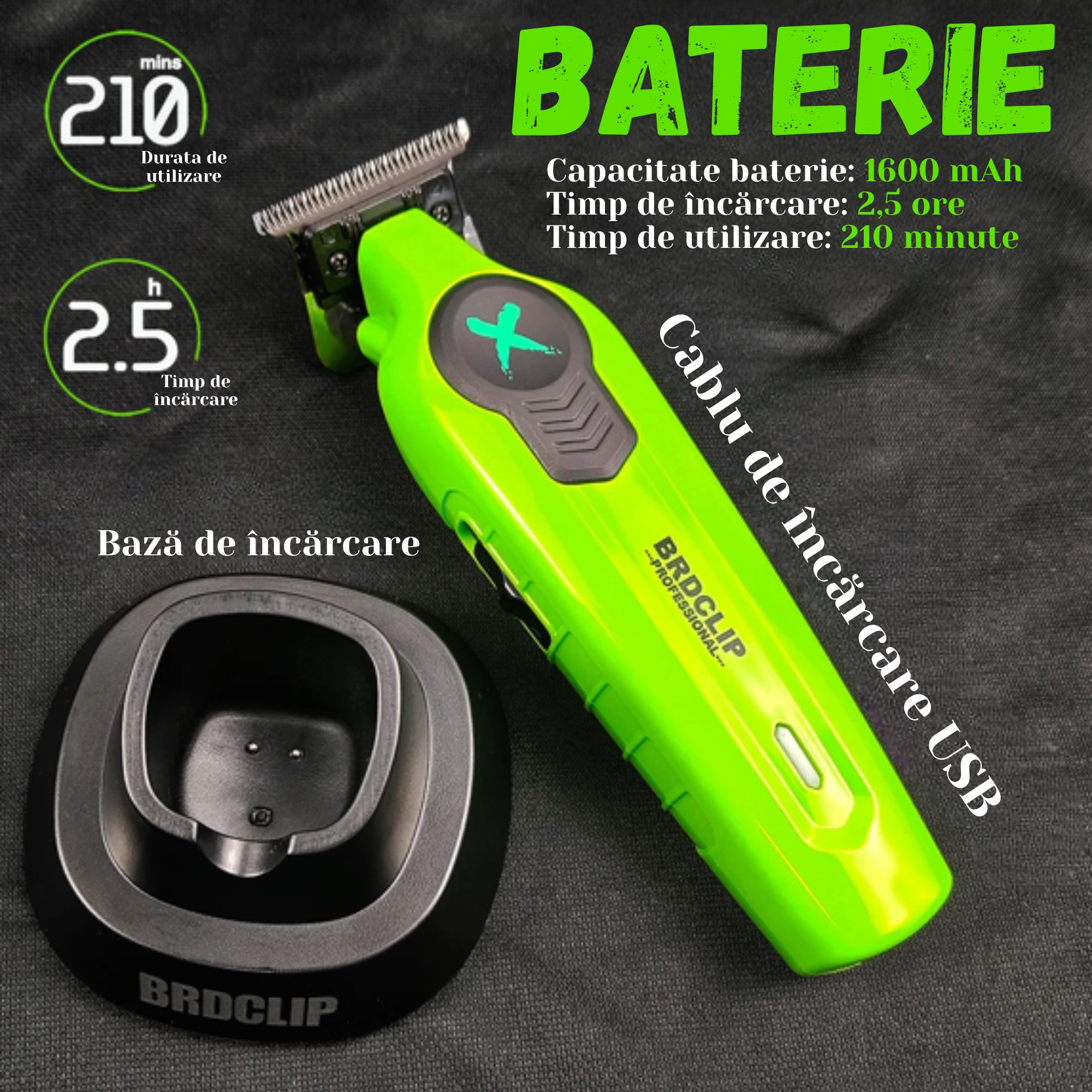 Trimmer Profesional BIRAI BRDPRO 2, Rezistent La Apa, Autonomie Lunga ...