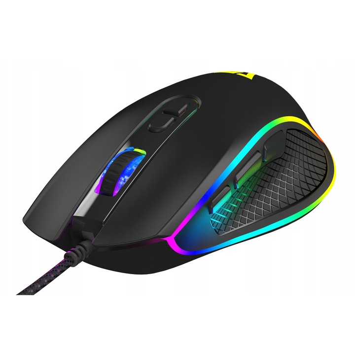 Mouse Gaming Optic Modecom Volcano Veles Negru, 12800 DPI, RGB