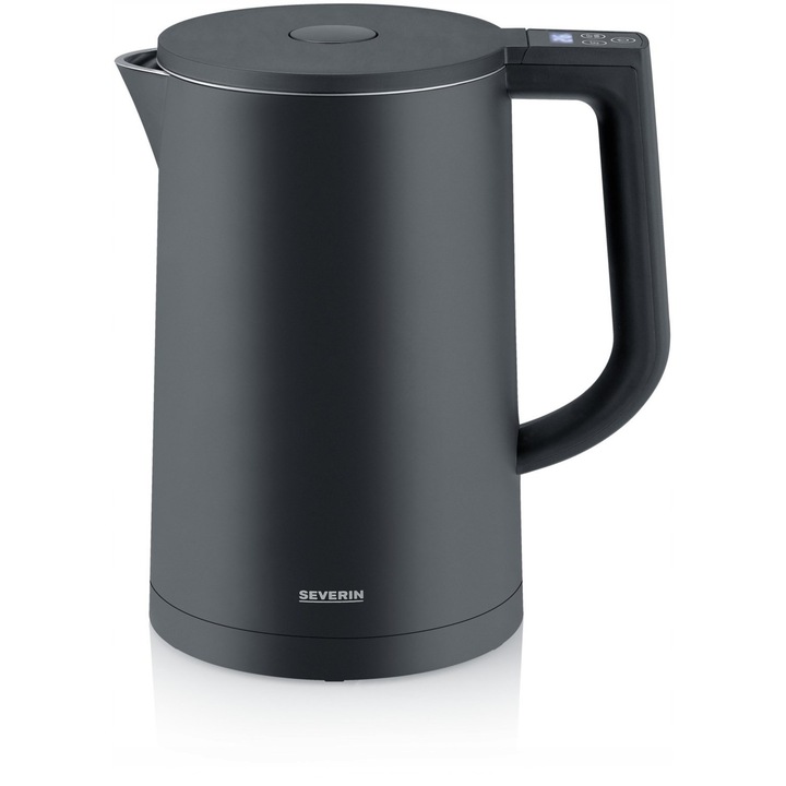 Fierbator electric Severin WK 3483, 1,7L, 2200W, reglare temperatura 30-100C, negru-argintiu