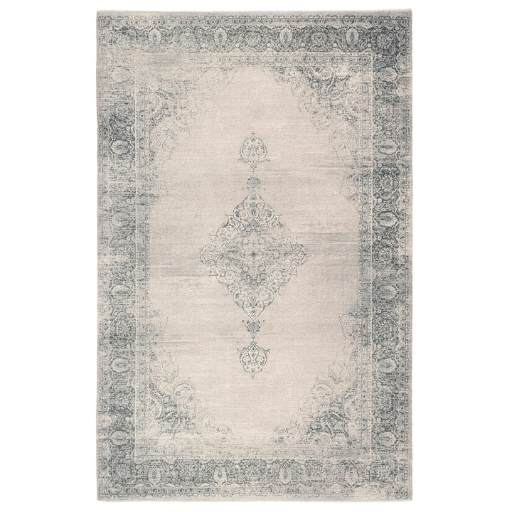 Covor, Tesso Living, Marylou, Vintage, 195x280 cm, Bumbac/Poliester, Fire Scurta, Inaltime Fir 5 mm, Dreptunghi, Antiderapant, Pentru Camera De Zi, Hol, Dormitor, Crem