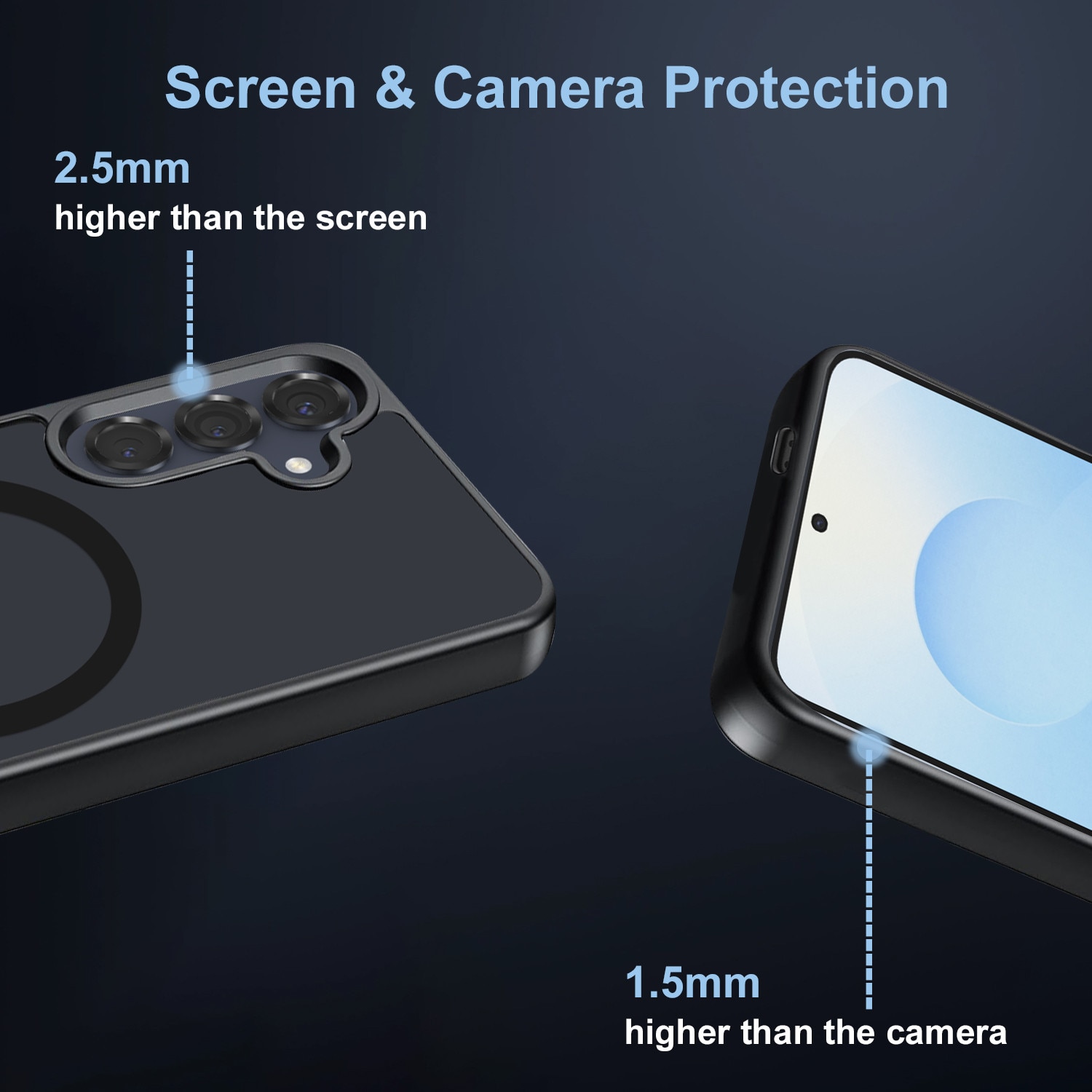 Husa compatibila cu Samsung Galaxy S25 FE 5G cu 2 folii de protectie din sticla temperata si 2 folii de protectie pentru camera, husa moale din TPU MagSafe (negru)