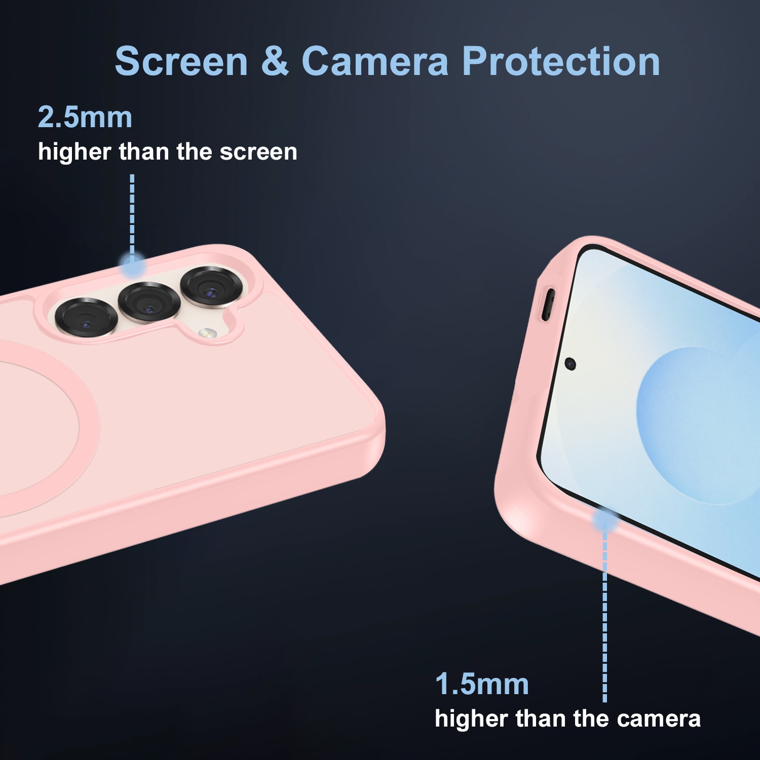 Husa compatibila cu Samsung Galaxy S25 FE 5G cu 2 folii de protectie din sticla temperata si 2 folii de protectie pentru camera, husa moale TPU MagSafe, roz