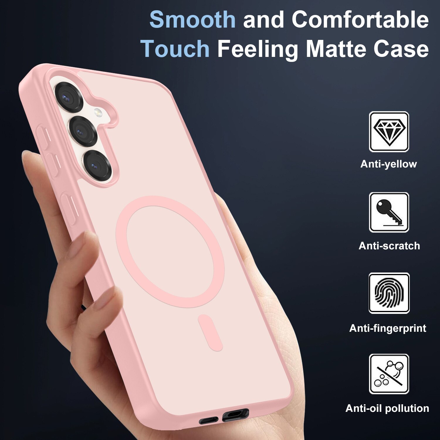 Husa compatibila cu Samsung Galaxy S25 FE 5G cu 2 folii de protectie din sticla temperata si 2 folii de protectie pentru camera, husa moale TPU MagSafe, roz