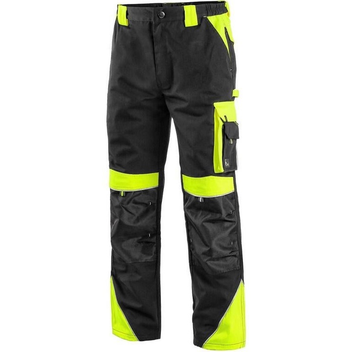 Pantaloni CXS protectia muncii, negru-galben, 56