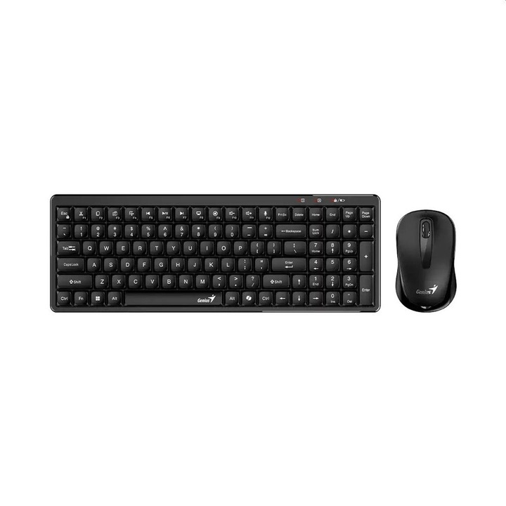 Tastatura si mouse wireless Genius LuxeMate Q8100, negru, Tenkeyless, set