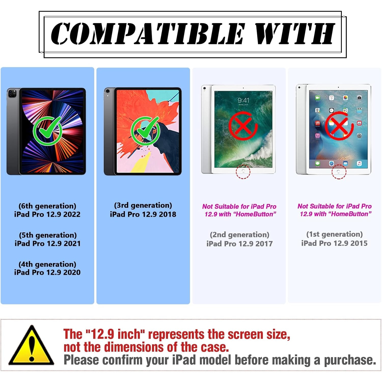 Husa Lotusif pentru iPad Pro 12.9 inch, Suport Rotativ 360, Suport pentru Creion, Albastru