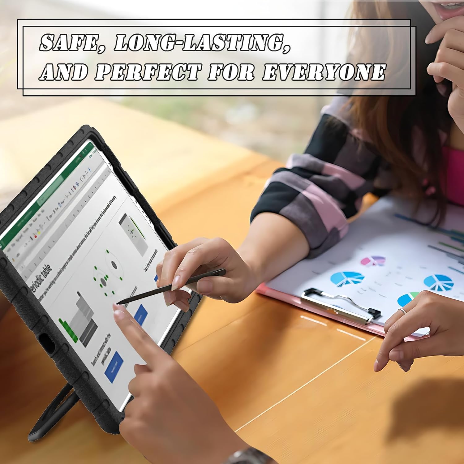 Husa Lotusif pentru iPad Pro 12.9 inch, Suport Rotativ 360, Suport pentru Creion, Negru