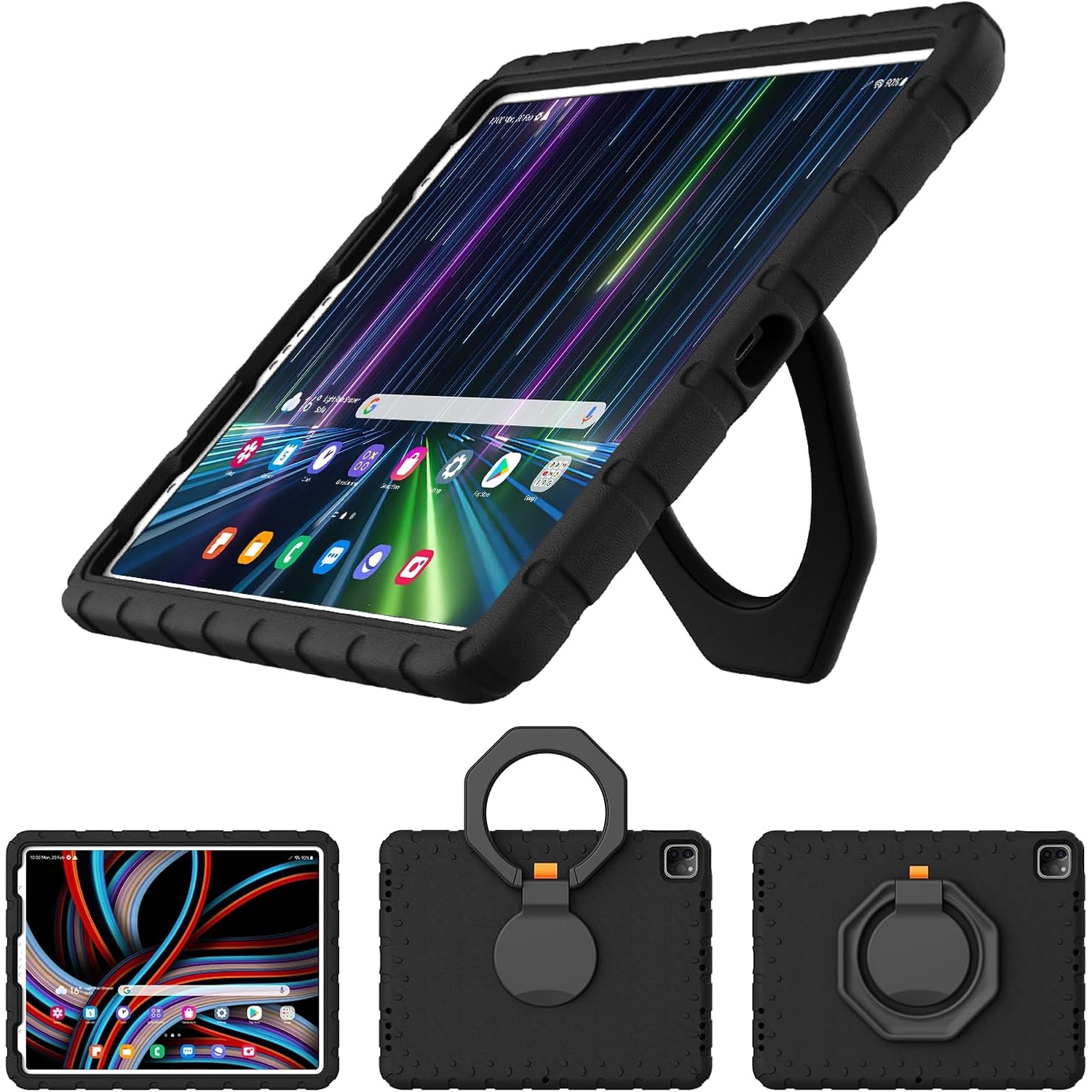 Husa Lotusif pentru iPad Pro 12.9 inch, Suport Rotativ 360, Suport pentru Creion, Negru