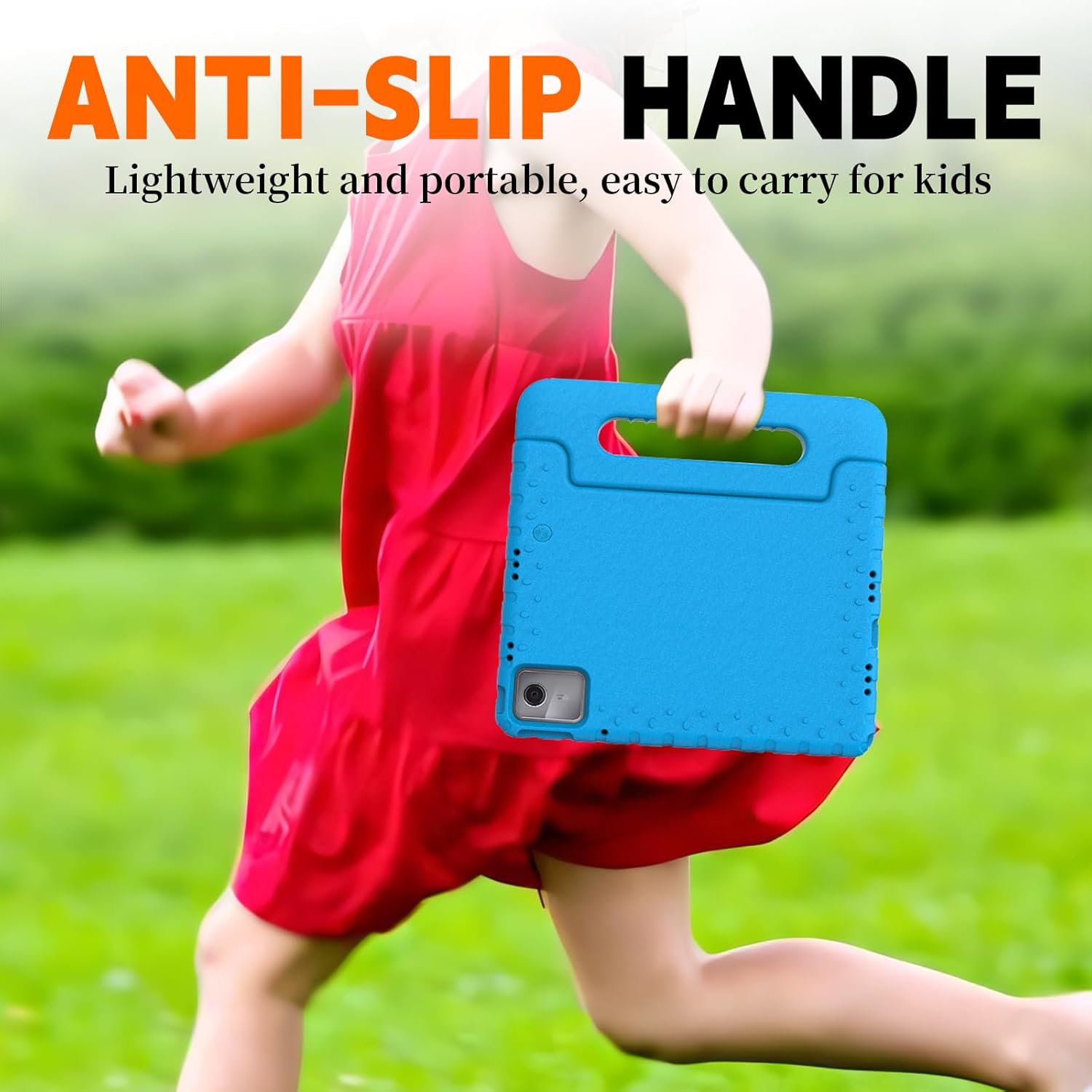 Husa Lotusif pentru tablete 11" cu maner rotativ, suport integrat, albastru, rezistenta antisoc, pentru copii