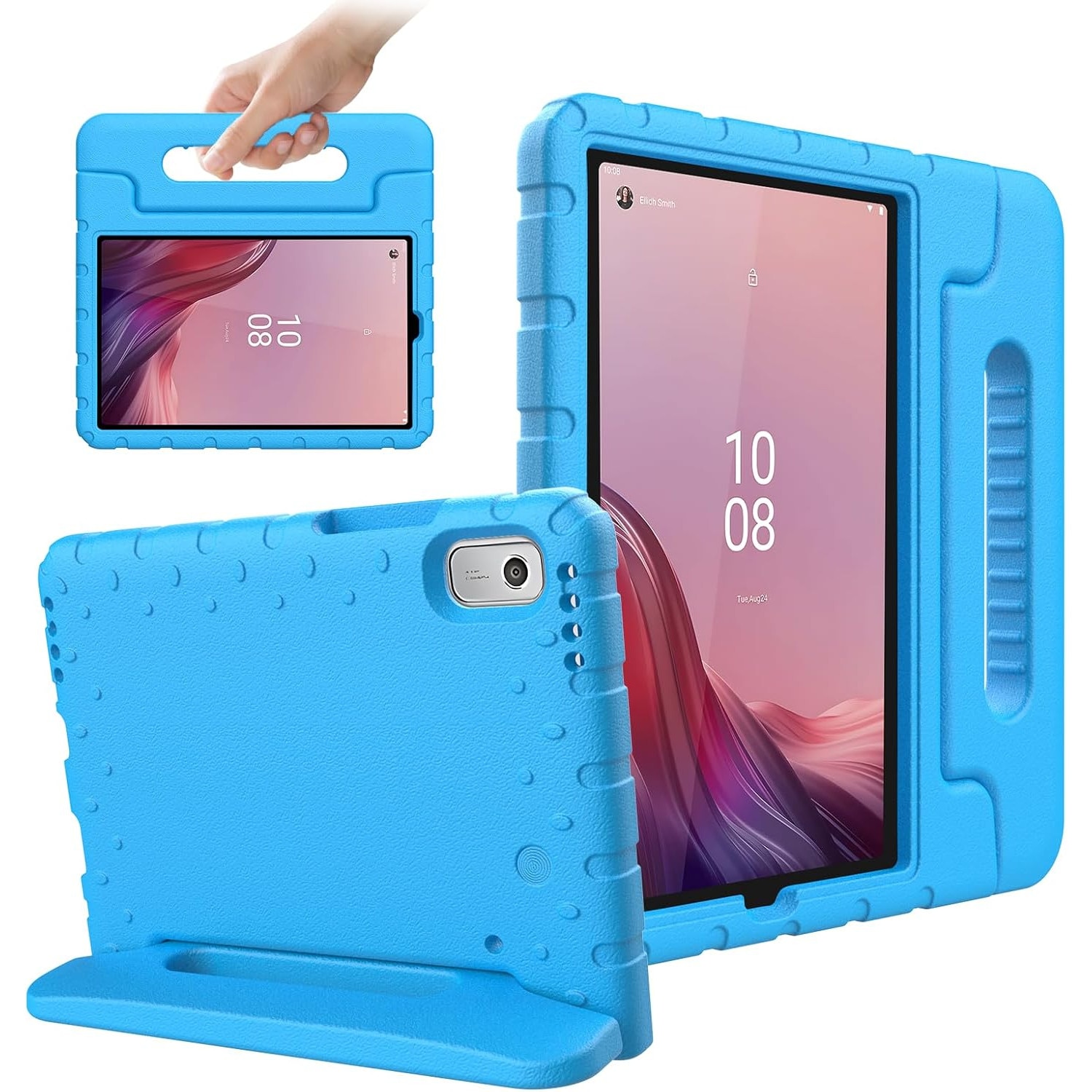 Husa Lotusif pentru Lenovo Tab M9, maner rabatabil, suport integrat, albastru, 9.0 Inch