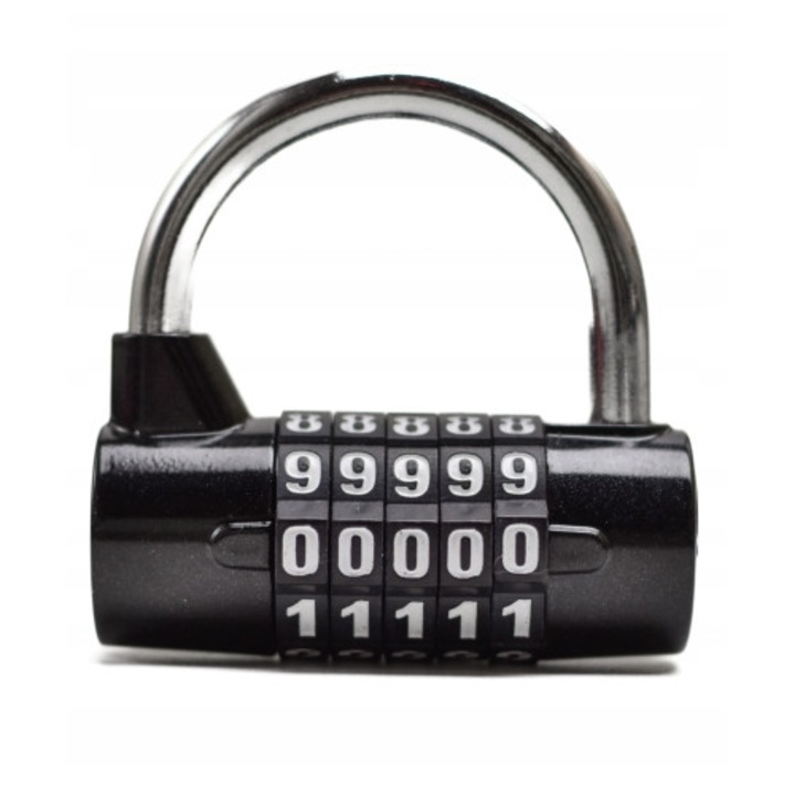 Lacat cu cifru 5 cifre, cod variabil, albastru
