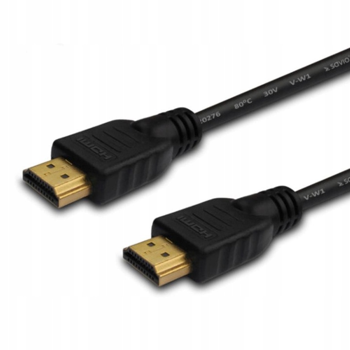 Savio CL-194 HDMI kábel 1.5m 4K 3D Ethernet v2.0 Arany Fekete