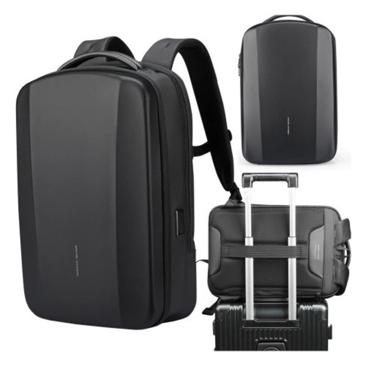 Rucsac laptop 17,3" Mark Ryden Hard Shell, impermeabil, negru, 46x31x9cm