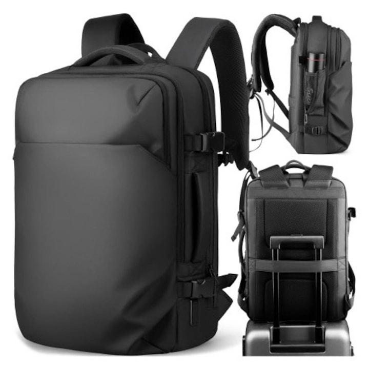 Rucsac laptop Mark Ryden, 17,3", 28L, impermeabil, cu port USB, negru, 49x33x12cm