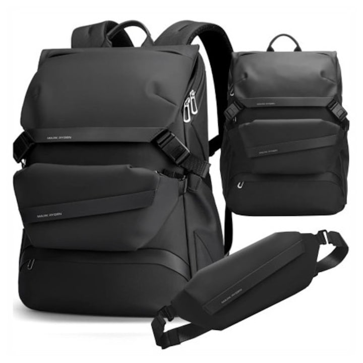 Rucsac laptop Mark Ryden, impermeabil, pentru laptop 15.6", negru, 40x30x14cm