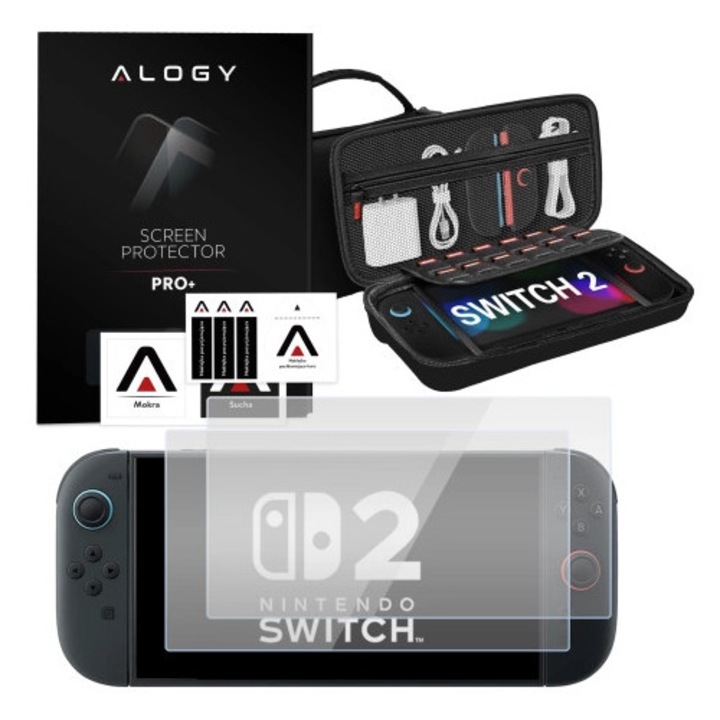 Etui de protectie Alogy HardFoamBag pentru Nintendo Switch 2, impermeabil, capacitate mare, 30x15x5,5cm, negru