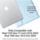 Husa cu tastatura pentru iPad Apple, compatibil cu tableta iPad 10th Gen 2022, iPad 11th Gen (A16) 2025, 10.9" Fara fir, Bluetooth, Cu Stilou, Mouse, Membrana Din Silicon Pentru Tastatura, Albastru