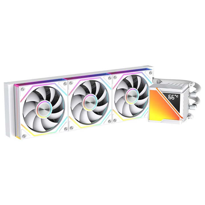 Cooler pentru CPU Jungle Leopard Stellar Realm-RS, 360 mm, design gelatinos 80x80 mm, ventilator 120 mm, alb