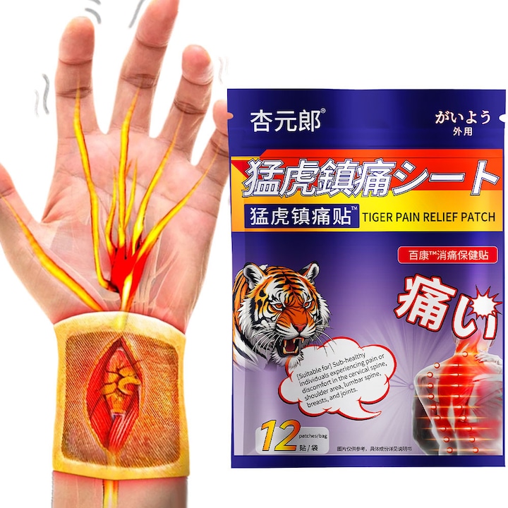 Természetes fájdalomcsillapító tapasz carpalis alagút szindrómára, uniszex, 100% természetes, 10x15cm