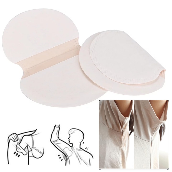 Set 50 Absorbante CCmax pentru Transpiratie Axila, Crem, Ultra Absorbante, Autoadezive, Anti Pete, Unisex