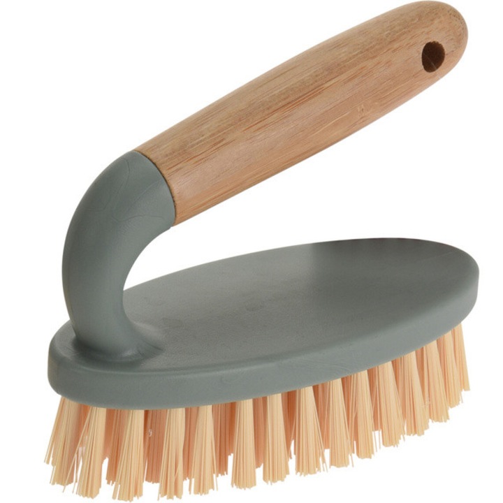 Perie cu maner din bambus, 14 x 16 x 11 cm - verde
