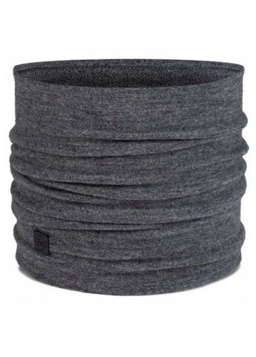 Fular tip caciula Buff, lana Merino, gri, 315g/m