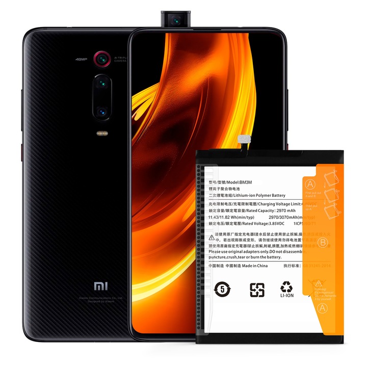 NOWACELL BM3M akkumulátor Xiaomi Mi 9 SE-hez, 3070 mAh, fekete, előre telepített, szett