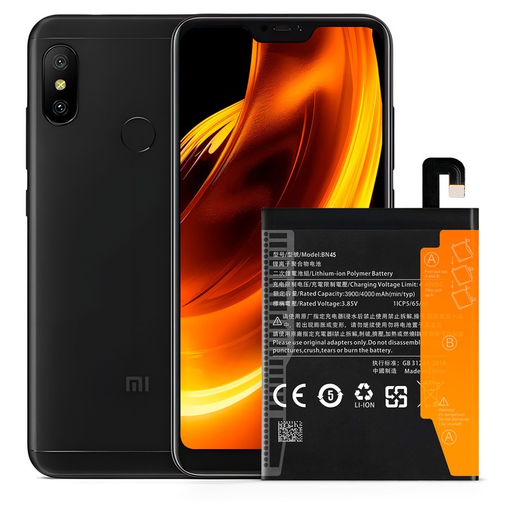 NOWACELL BN45 akkumulátor Xiaomi Redmi Note 5/Redmi Note 5 Pro készülékhez, 4000 mAh kapacitású, rögzítőszalaggal, új